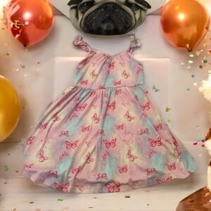 Yummy girls summer dress with butterflies. Size 7 pink blue purple small…